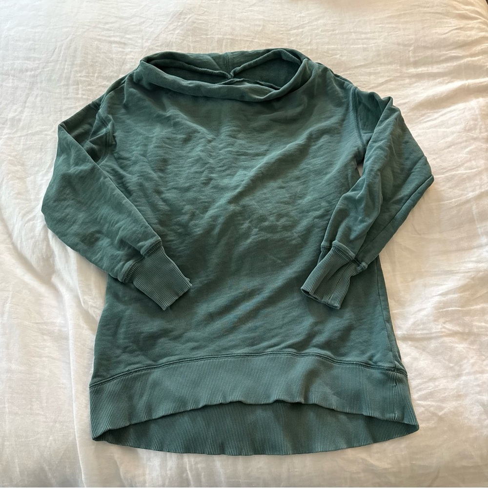 Anthropologie green boat neck sweater